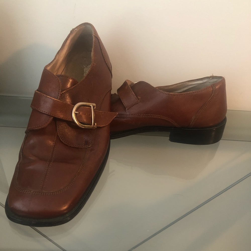 Vero Cuoio Mens Size 44 Brown Italian Dress Shoes